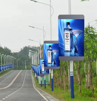 Écran d'affichage publicitaire LED pour poteau de rue extérieur P4 double face, étanche IP65, OEM d'usine