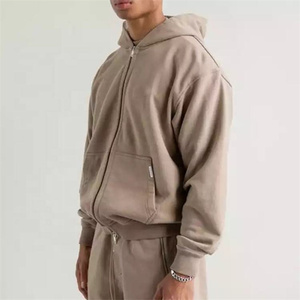 Fabricant de sweat-shirt à capuche blanc pour homme, pull à capuche épais avec fermeture éclair complète et poche <span class=keywords><strong>Kanga</strong></span> - Product Image 2