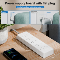 PUJIMAX 2026 Protector de Sobretensión Universal con Enchufe Estadounidense, Regleta de Alimentación con 10 Tomas, Protección de 1050J, Cable de 1.5m, Interruptor Independiente