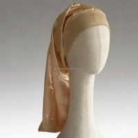 LUMI Bonnets de Nuit en Soie Satinée Personnalisables avec Logo, Bande Longue Bouclée de Luxe, Réglables pour Femmes, Cheveux Naturels, Quatre Saisons, 30x66cm