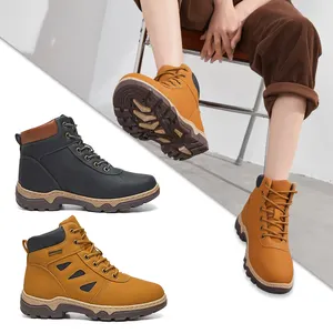 नए डिज़ाइन के महिलाओं के लिए वाटरप्रूफ हाइकिंग जूते आउटडोर जूते काले और भूरे चमड़े के एंकल जूते महिलाओं के लिए लेस अप जूते