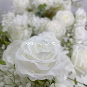 Arrangements floraux pour mariage, centres de table, prix avantageux, centres de table de mariage, chemin de table en fleurs de soie rose - Product Image 5