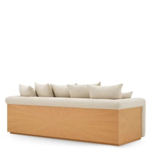 Divani Minimalisti in Tessuto <span class=keywords><strong>Ecru</strong></span> e Impiallacciatura di Quercia Naturale, Sedie Moderne di Lusso, <span class=keywords><strong>Divano</strong></span> per Soggiorno - Product Image 5