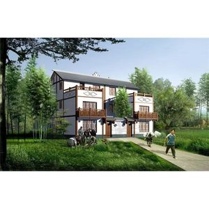 บ้านวิลล่าโครงเหล็กเบาสไตล์จีนสำเร็จรูปสำหรับอยู่อาศัยในชนบท - Product Image 1