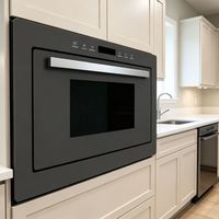 Four combiné noir 35L, hauteur 455mm, avec capteur tactile, puissance 1000W, grill 1500W, cavité à plateau plat, four à micro-ondes encastrable OEM ODM