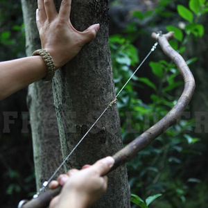 Scie à fil en acier inoxydable de poche argentée avec anneau de poignée en métal pour les kits d'outils de <span class=keywords><strong>camping</strong></span> de survie d'urgence - Product Image 6
