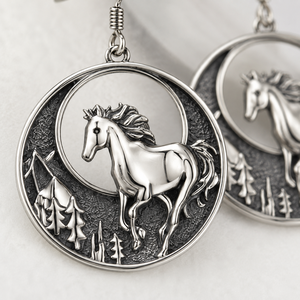 Set Collana e Orecchini Vintage Cavallo della Foresta per Donna, Gioielli Unici di Moda - Product Image 4