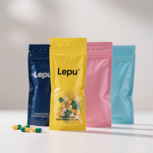Paquet de pilules de qualité médicale imprimé personnalisé petite pochette plate fermeture à glissière sachets étanches à l'humidité <span class=keywords><strong>pour</strong></span> pochette d'emballage de pilules - Product Image 3