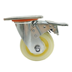 Nouveau 100mm 4 pouces roues de chariot en caoutchouc industriel roulettes de verrouillage pivotantes roulettes robustes avec frein - Product Image 3