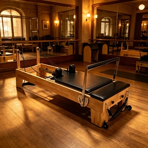 Máquina de Pilates Reformer de Madera de Roble Duradera para Uso Comercial, Cama Deslizante para Ejercicios Corporales, Ideal para Estudios de <span class=keywords><strong>Yoga</strong></span> y Pilates - Product Image 1