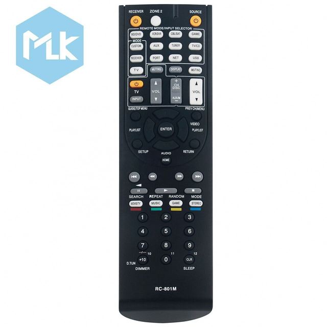 MLK RC-801M Replace Remote Control Use for Onkyo AV Receiver HT-RC360 HT-S7400 HT-S8400 HT-R690