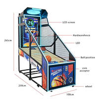 Machine de jeu de basket-ball KML commerciale à monnayeur, certifiée CE, avec Wi-Fi, écran LCD personnalisable en anglais et fonction de mouvement