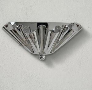 Apliques de pared de latón hechos a mano, acabado cromado pulido, lámparas de pared con diseño de media flor, decoración de pared geométrica floral moderna, lámpara para pasillo - Product Image 2