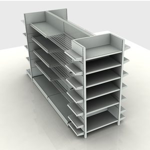 ชั้นวางสินค้าแบบกำหนดเองสำหรับร้านค้า ชั้นวางซุปเปอร์มาร์เก็ต ชั้นวางกอนโดลา ชั้นวางโลหะสำหรับซุปเปอร์มาร์เก็ตสำหรับร้านค้าปลีกแบบสองด้าน - Product Image 2