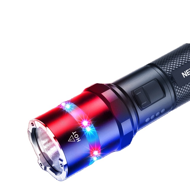 1300lm NEXTORCH P83 Flashlights USB C Rechargeable Tactical Torch Red Blue Warning signal Led Flashlight