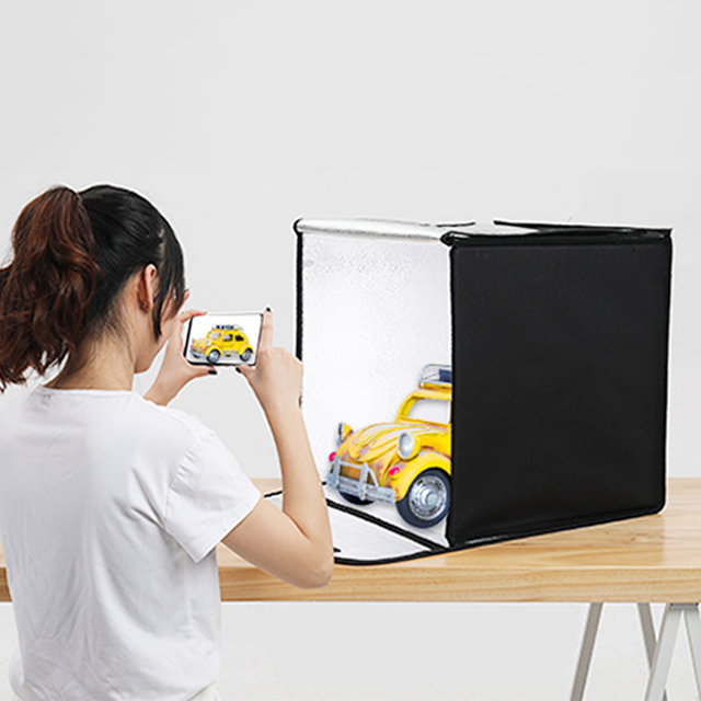 BKL 40cm Foldable Photostudio Accessories Portable LED Photography Lightbox Photo Lighting Equipment DC12V