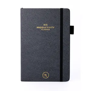 Diario di giorno personalizzato in pelle PU con copertina rigida Guangao giornaliero settimanale mensile annuale Design personale Business accademico A5 Journal Planner