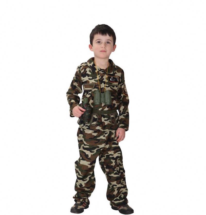 Costume Da Soldato Mimetico Per Bambini – Completo Con Cappello, Cintura E Accessori Per Giochi Di Ruolo