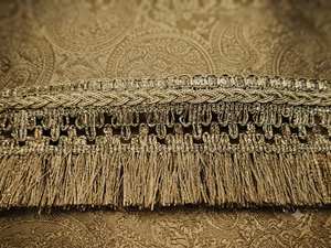 Bordure tressée à franges métalliques dorées de luxe pour vêtements, décoration intérieure, costumes de mariage, artisanat DIY, sacs, cadeaux, 2,5 pouces, 9 yards - Product Image 4