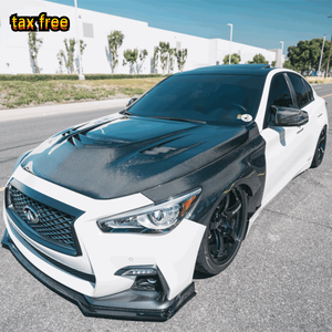 Thông hơi sợi <span class=keywords><strong>carbon</strong></span> mui xe cho Infiniti Q50 vq37 2014 2025 nâng cấp phong cách Quỷ Thiết kế tích cực sợi <span class=keywords><strong>carbon</strong></span> mui xe - Product Image 1