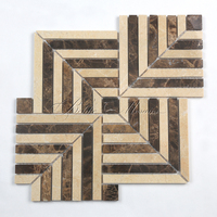 Carrelage mural en mosaïque de marbre à motif tissé chic et de luxe moderne Décor de façade enchanteur Accent pour mur intérieur Nouvelle ambiance