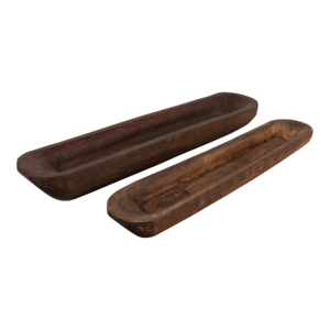 Ciotola Allungata in Legno, Decorazione Rustica per la Casa, Centrotavola, Elemento d'Accento per la Tavola - Product Image 2