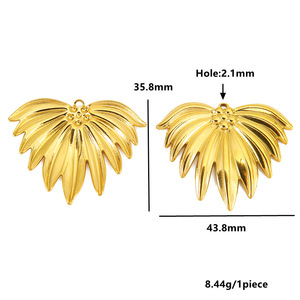 Stainless Steel Heart Pendant Gold Plated For <b>Necklace</b> Making Jewelry Findings Components Wholesale - Product Image 3