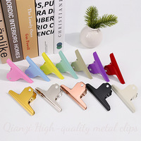 Pince métallique OEM personnalisée 75mm 100mm couleur macaron, grande pince à papier pour carnet, papiers d'examen, organisateur de documents de bureau Weisita