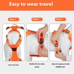 FishPrincessカスタムペットハーネスXS/XS高級ナイロン犬ウォーキングベスト通気性と反射性を着用しやすい - Product Image 4