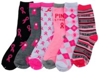 Chaussettes de sensibilisation au cancer du sein pour femmes Chaussettes de sport souples à ruban rose