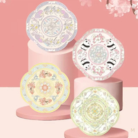 Nouveaux éléments de style chinois panda fleur animal texture miroir de maquillage de poche portable