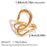 Bagues de doigt creuses en acier inoxydable irrégulières pour femmes Accessoires de main imperméables pour femmes à la mode Bijoux pour femmes
