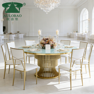 Chaises événementielles de luxe en acier inoxydable coussin en cuir design rococo mariage - Product Image 6