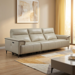 Sofá Reclinable Eléctrico de Cuero de <span class=keywords><strong>3</strong></span> <span class=keywords><strong>Plazas</strong></span> para Cine en Casa, Personalizable de Fábrica, Sofá <span class=keywords><strong>Motorizado</strong></span> de Lujo para Hotel y Hogar - Product Image 3