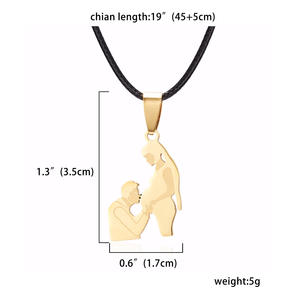Collar con colgante <span class=keywords><strong>de</strong></span> acero inoxidable para el Día <span class=keywords><strong>de</strong></span> Acción <span class=keywords><strong>de</strong></span> Gracias para madre, <span class=keywords><strong>cadena</strong></span> <span class=keywords><strong>de</strong></span> cuero para madre, padre, bebé, mujer, esposa, madre, familia - Product Image 6