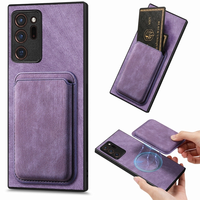 For Samsung Galaxy Note 9/Note 10/Note 20 Magnetic Credit Card case Back Cover, Wallet Phone case for Samsung S20FE