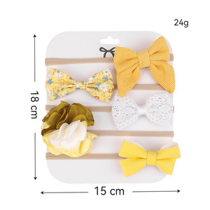 Ensemble de bandeaux pour cheveux en tissu de mousseline de soie pour bébé européen américain, dentelle, nœud, bandeau doux sans trace, accessoires de cheveux mignons pour princesse, cadeau - Product Image 4