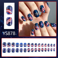 Ensemble de manucure carrée européenne courte et brillante avec faux ongles portables sculptés en résine à motif vague étoilée - 30 pièces amovibles pour femmes
