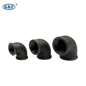 흑색 가단성 주철 감압관 부속품 아연 도금 90도 저압 수도/가스 나사 연결 - Product Image 5