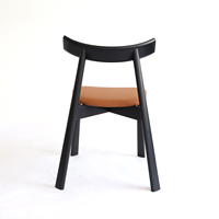 Chaise de salle à manger en bois de frêne massif, chaise de salle à manger nordique simple avec dossier incurvé, chaise d'appoint rembourrée en cuir PU pour la maison et le restaurant