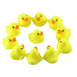Jouet de bain en forme de canard en caoutchouc à presser pour enfants de 0 à 24 mois, mini canard jaune, jouet aquatique ludique - Product Image 4