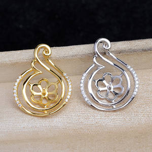 จี้เงินแท้ S925 รูปนกฟีนิกซ์ ฐานกลวง ขนาด 13-14 มม. อุปกรณ์ DIY สำหรับเครื่องประดับมุก-JG5972 จี้แฟชั่น - Product Image 2