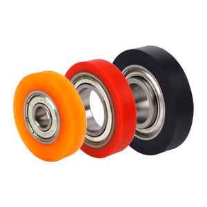 PU Polyurethane Pulley Roller With Two Bearing Guiding Wheel Flat - Foto 3