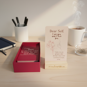50 Tarjetas <span class=keywords><strong>de</strong></span> Mindfulness Florales con Soporte <span class=keywords><strong>de</strong></span> Madera Premium, Elegantes Tarjetas <span class=keywords><strong>de</strong></span> Afirmaciones Positivas Diarias, Regalo para Ella - Product Image 2