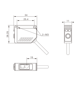 مستشعر ليزر كهروضوئي مربع الشكل AKUSENSE ELT 0.05-10م، مستشعر توفر المسافة بالليزر، نطاق قابل للتعديل، تناظري (I+V)/RS485، كشف رقمي مع شاشة عرض - Product Image 5