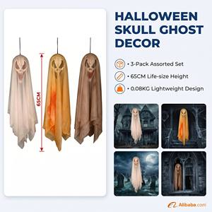 Decoraciones Colgantes de Fantasmas de Halloween, Paquete de 3, Calaveras, Calabazas y Fantasmas para Decoración de Jardín, Interiores, Árboles y Fiestas, Venta al Por Mayor - Product Image 2