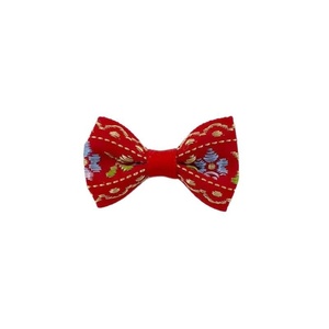 Lazo Floral Rojo Festivo Estilo Chino, Bordado Artesanal, Accesorios para el Cabello de Niños, Materiales Hechos a Mano para Muñecas, Cuatro Estaciones - Product Image 5