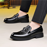 Mocassins brogues vintage pour hommes, taille 38-44, à enfiler, avec boucle métallique, chaussures habillées formelles pour affaires et mariage, 2 couleurs