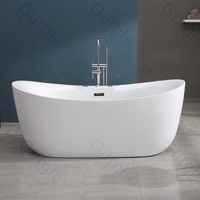Baignoire Balnéo sur Pied en Acrylique Jacuzzi de Massage Intérieur – Stock Local aux États-Unis