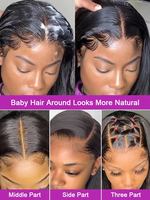 Peluca de Cabello Humano Virgen Vietnamita sin Pegamento de 30-40 Pulgadas, Peluca Frontal de Encaje HD Completo 13x6 para Mujeres Negras